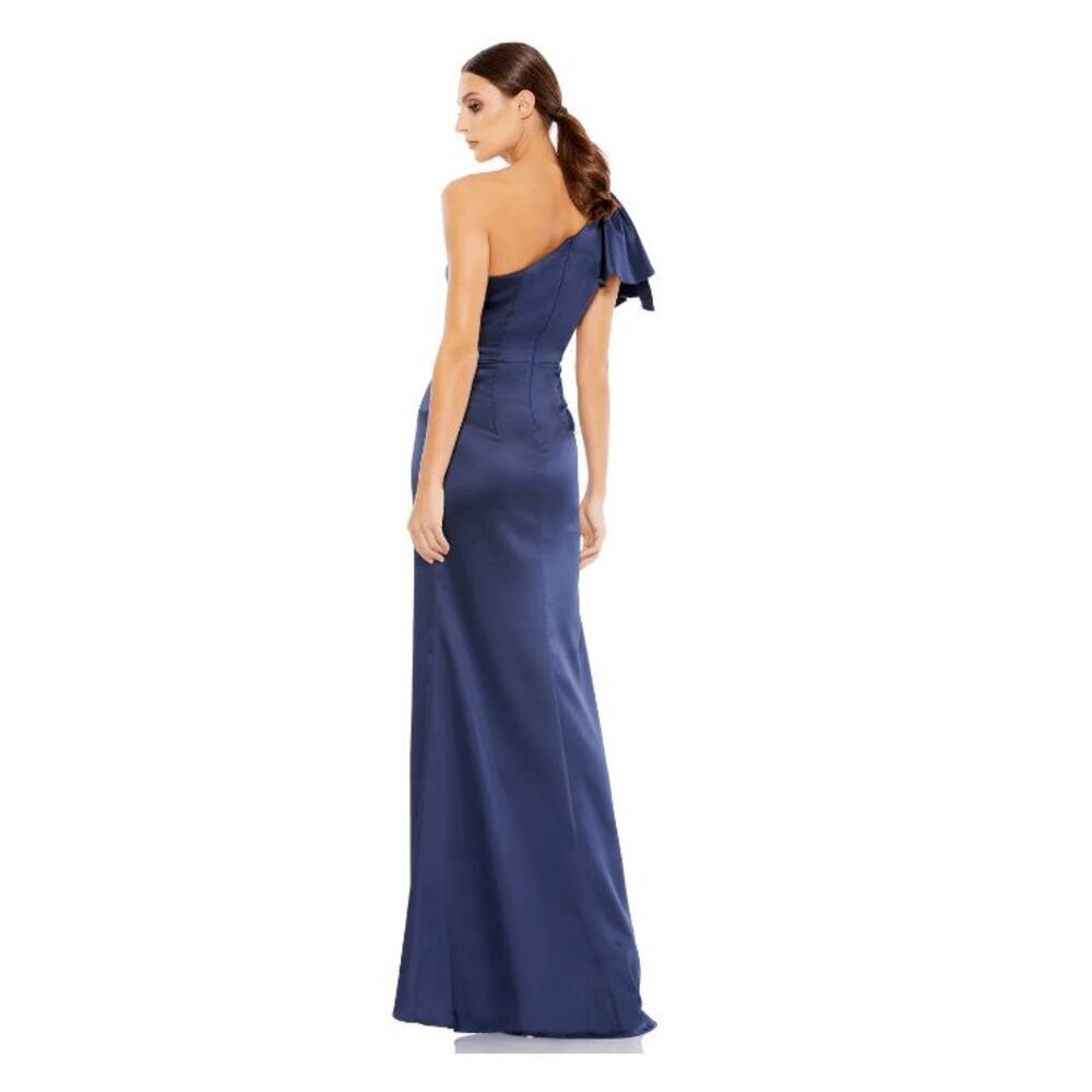 Mac Duggal NWT size 4 navy gown FLUTTER SLEEVE st… - image 2